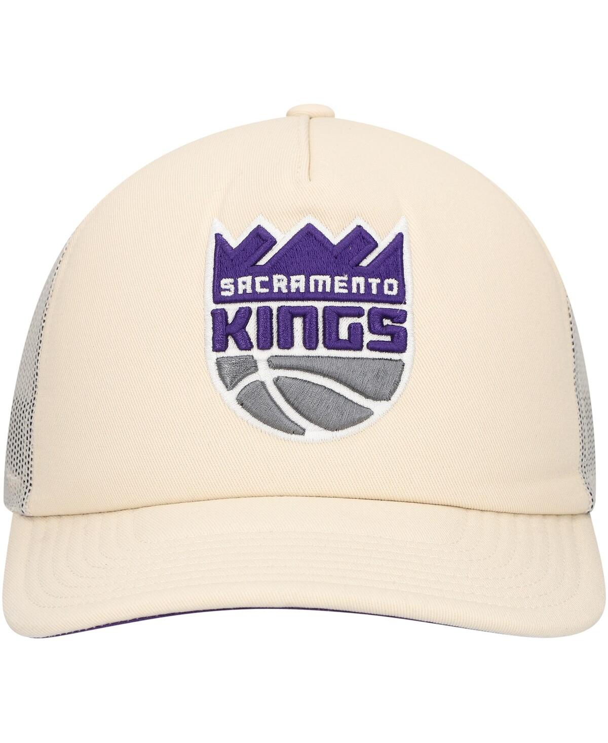 Mitchell & Ness Men's Cream Sacramento Kings Trucker Adjustable Hat In Cream
