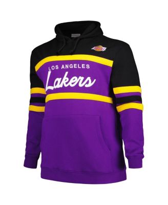 Men's Black/Purple Los Angeles Lakers Big Tall Hardwood Classics Head Coach Pullover Hoodie