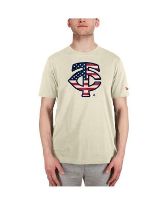 Men's Cream Minnesota Twins Americana Flag Fill T-Shirt