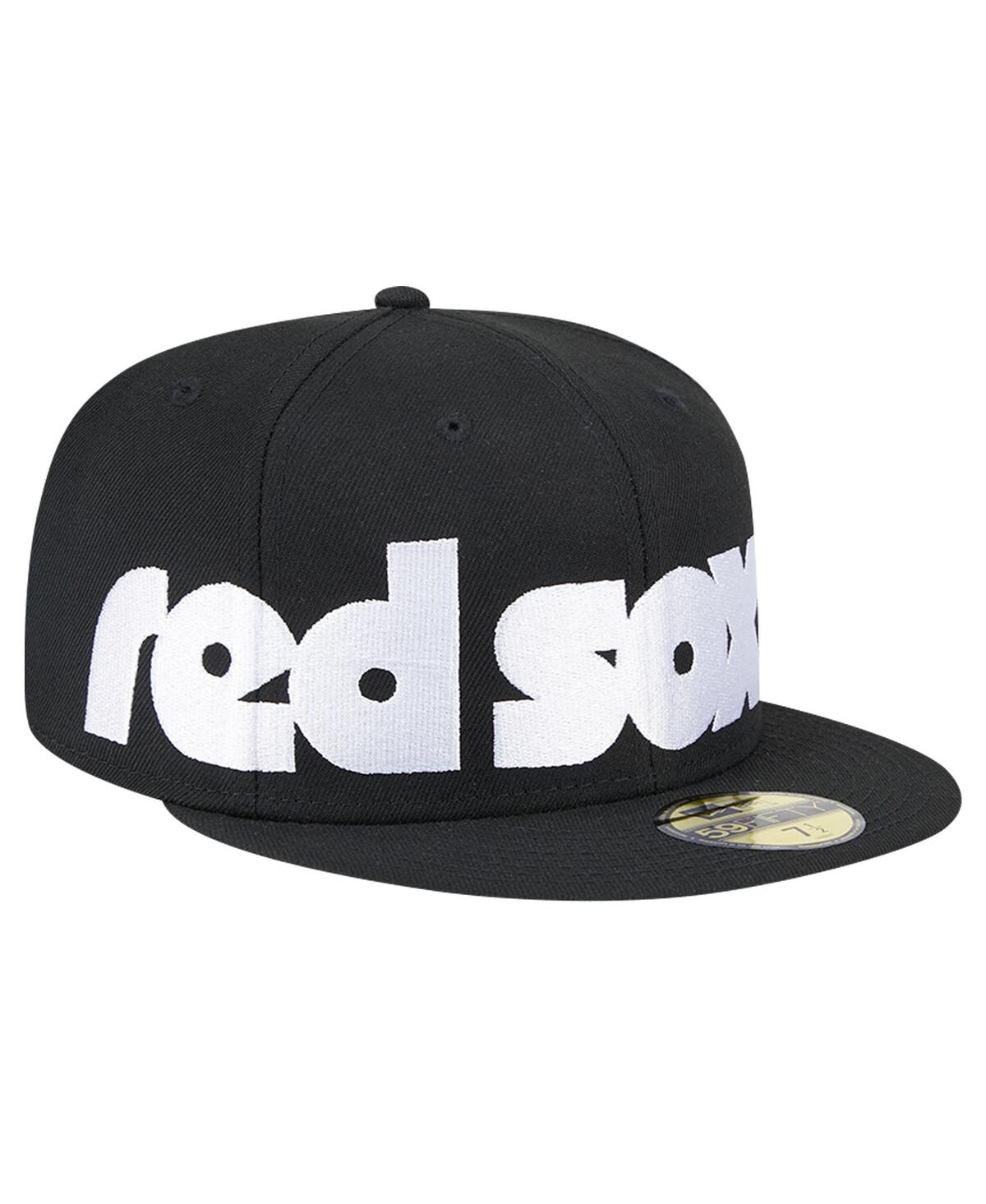 New Era Men'sBoston Red Sox Checkered Undervisor 59FIFTY Fitted Hat - Black