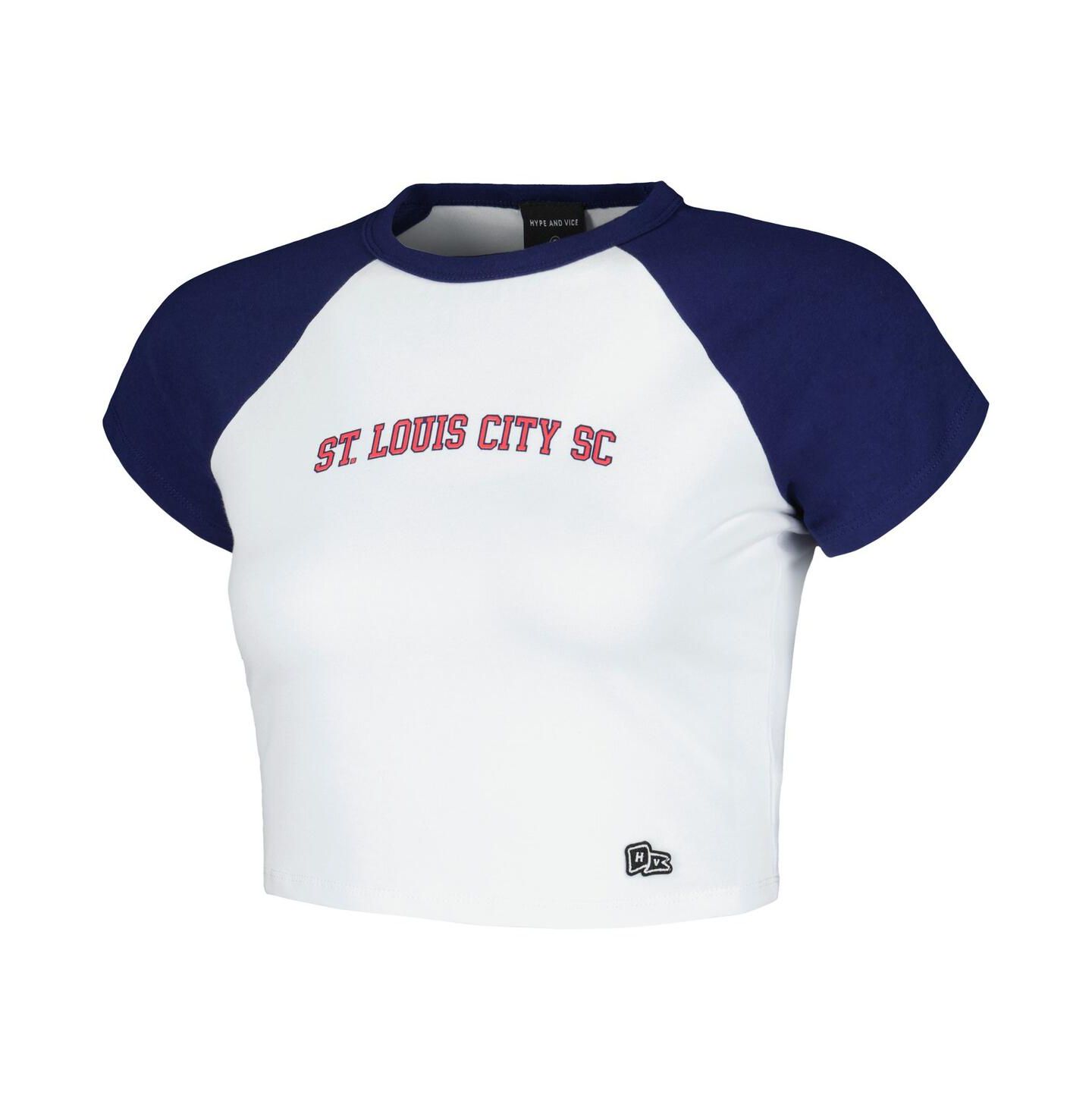 Женская футболка Hype And Vice White St. Louis City SC Homerun Cropped Raglan — фото 2