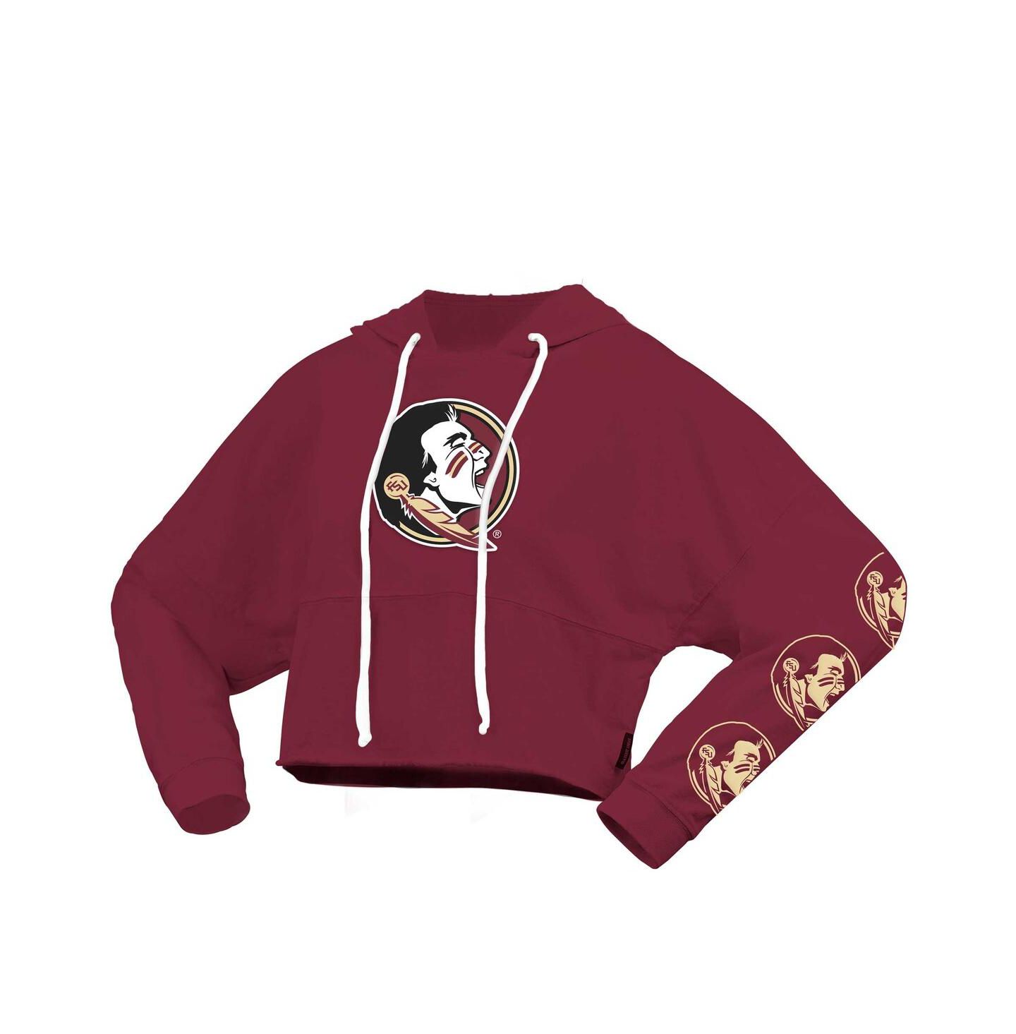 Женское худи Spirit Jersey Garnet Florida State Seminoles Oversized Cropped Pullover — фото 3