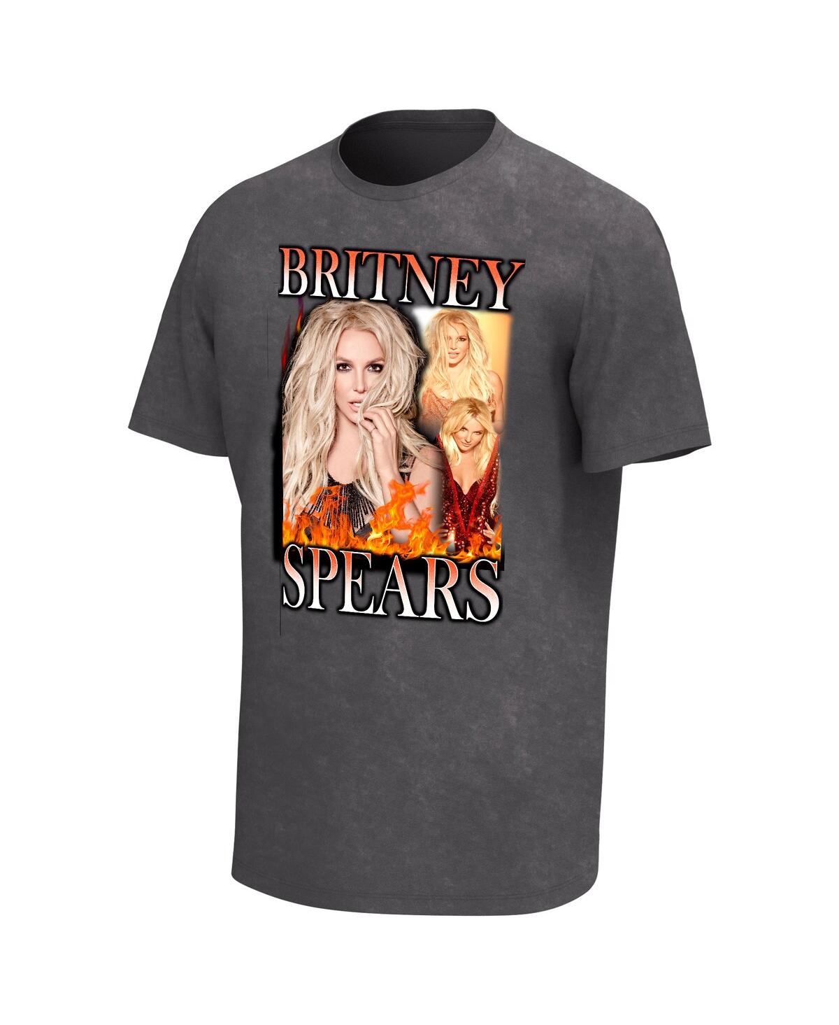 Philcos Men'sBritney Spears Fire Washed Graphic T-Shirt - Black