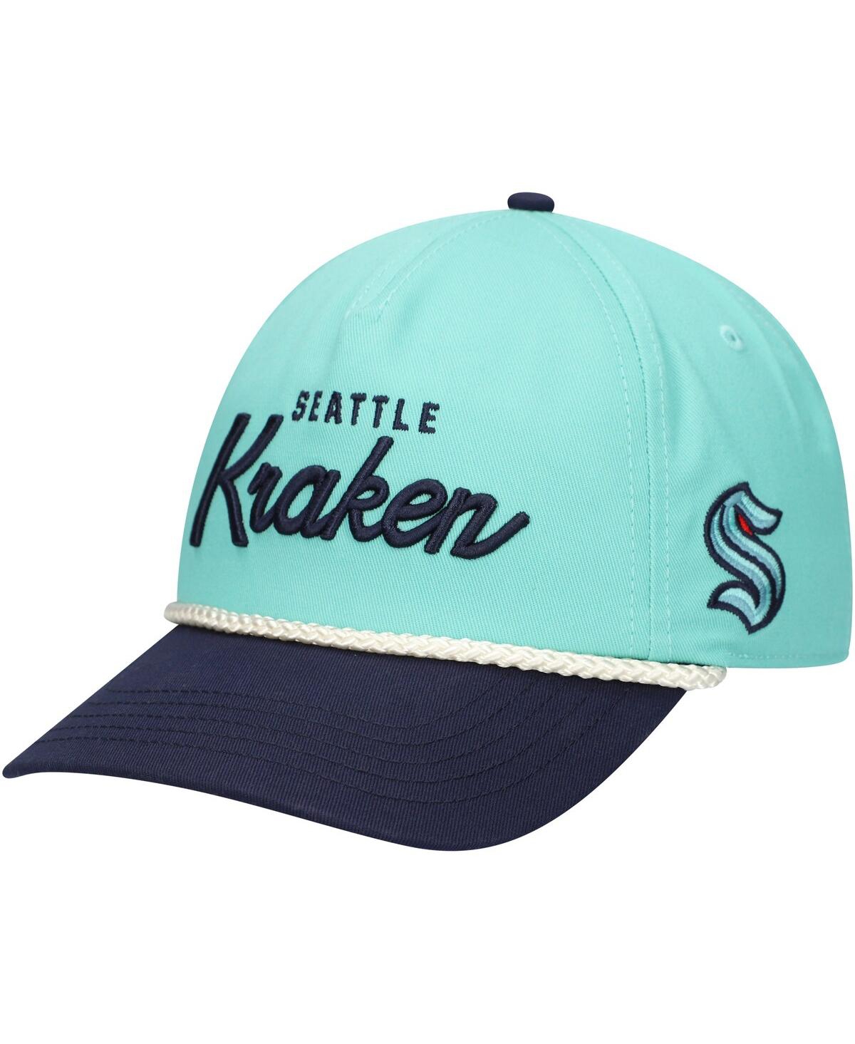 AMERICAN NEEDLE MEN'S LIGHT BLUE SEATTLE KRAKEN ROSCOE WASHED TWILL ADJUSTABLE HAT 