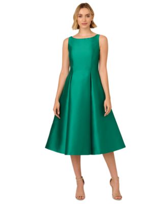 Adrianna Papell Boat-Neck A-Line Dress - Macy's