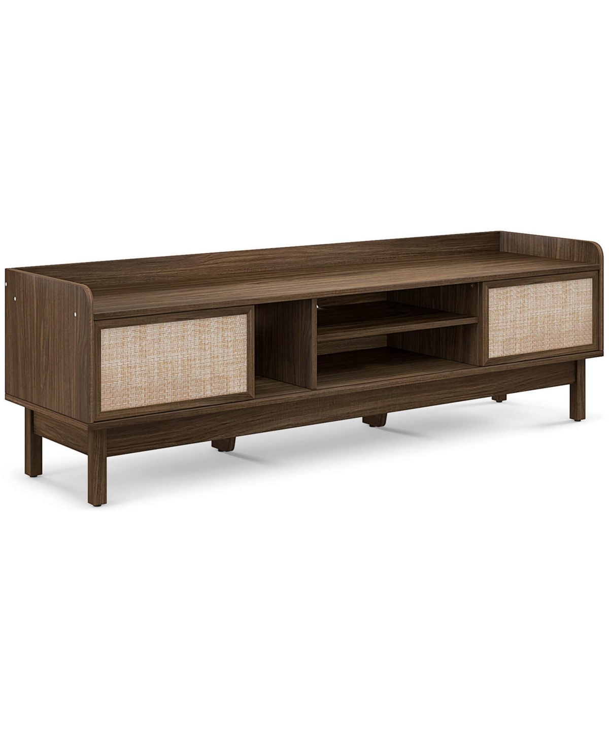 Costway Wooden Tv Stand for TVs up to with Storage Adjustable Shelf & Sliding Doors