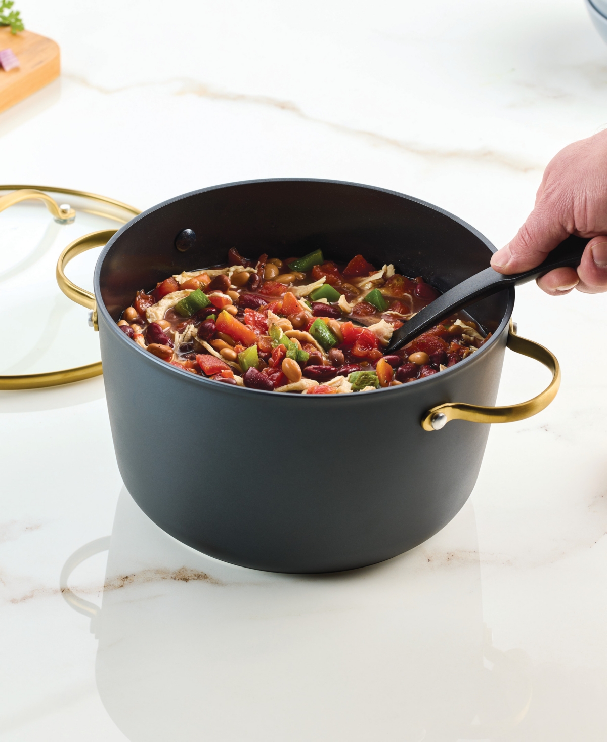 Farberware Forged Induction 6-quart Stockpot With Lid In Black
