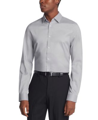 Men's Airsoft Slim Fit Untucked Length Wrinkle Free Stretch Dress Shirt