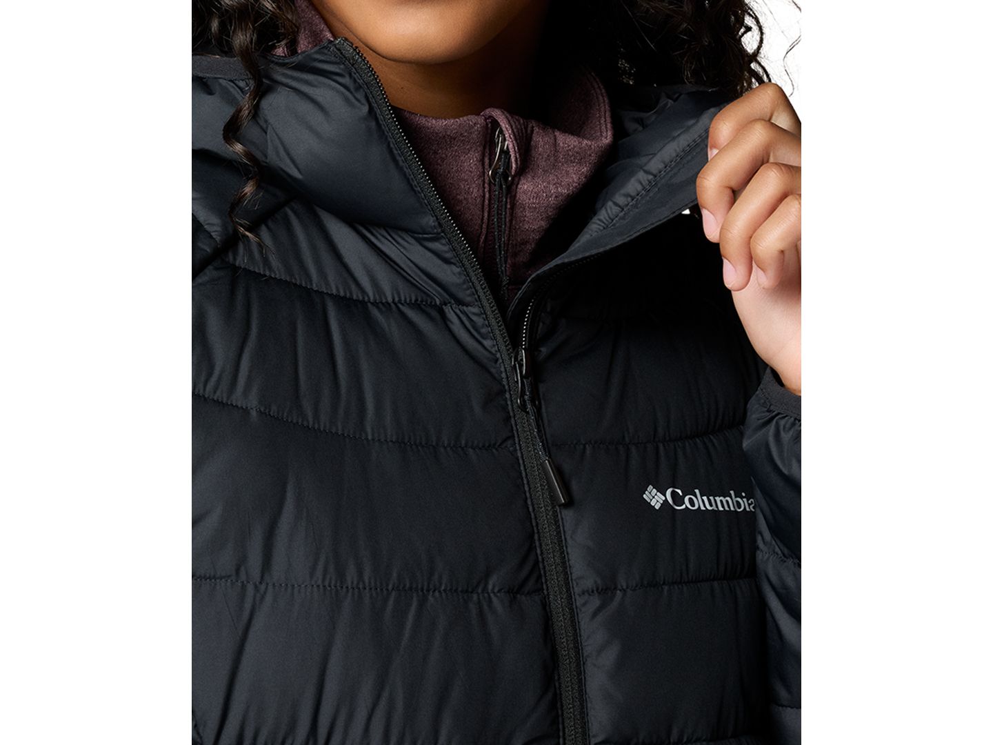 Женская куртка Columbia Powder Lite II Insulated Puffer Mid, цвет: Чёрный — фото 9