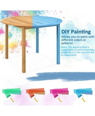 Patio Dining Table Acacia Wood Round Outdoor Bistro Table 4-Person