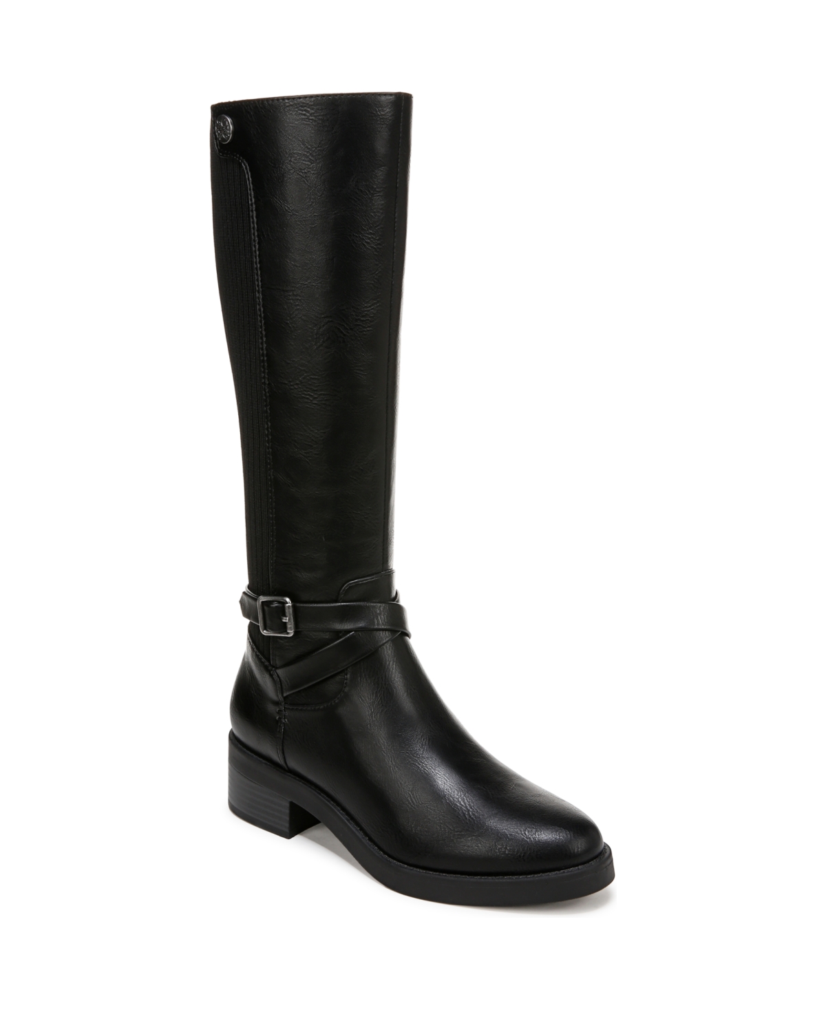 Women's Brittany Wide Calf Knee High Riding Boots - Dark Brown Faux Leather