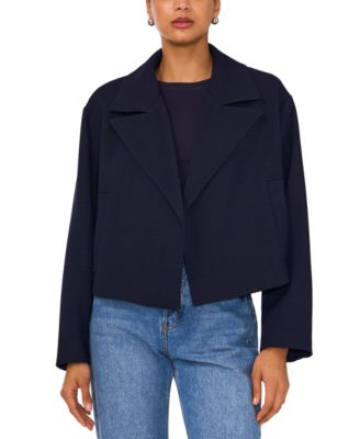 1.STATE - Women's Open-Front Cropped Lapel Blazer