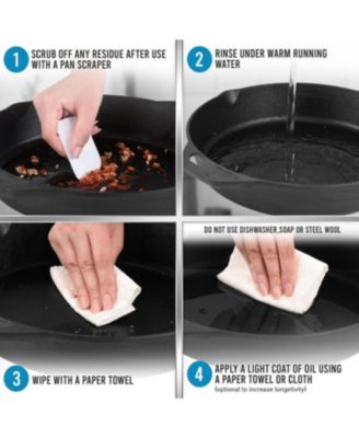 cast iron 12 InchHeavy Duty Pre-Seasoned Pan - Grill, Stovetop, Induction, Oven & Campfire Safe