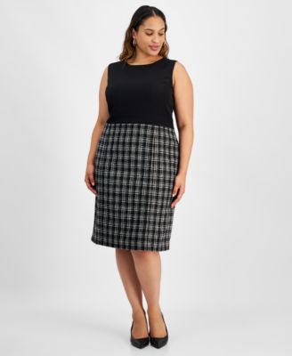 Plus size long tweed skirt best sale