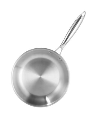 9.5" and 11" Tri-Ply Stainless Steel Nonstick Open Fry Pan with Premium Magnetic Stainless Exterior, Aluminum Core, Set of 2