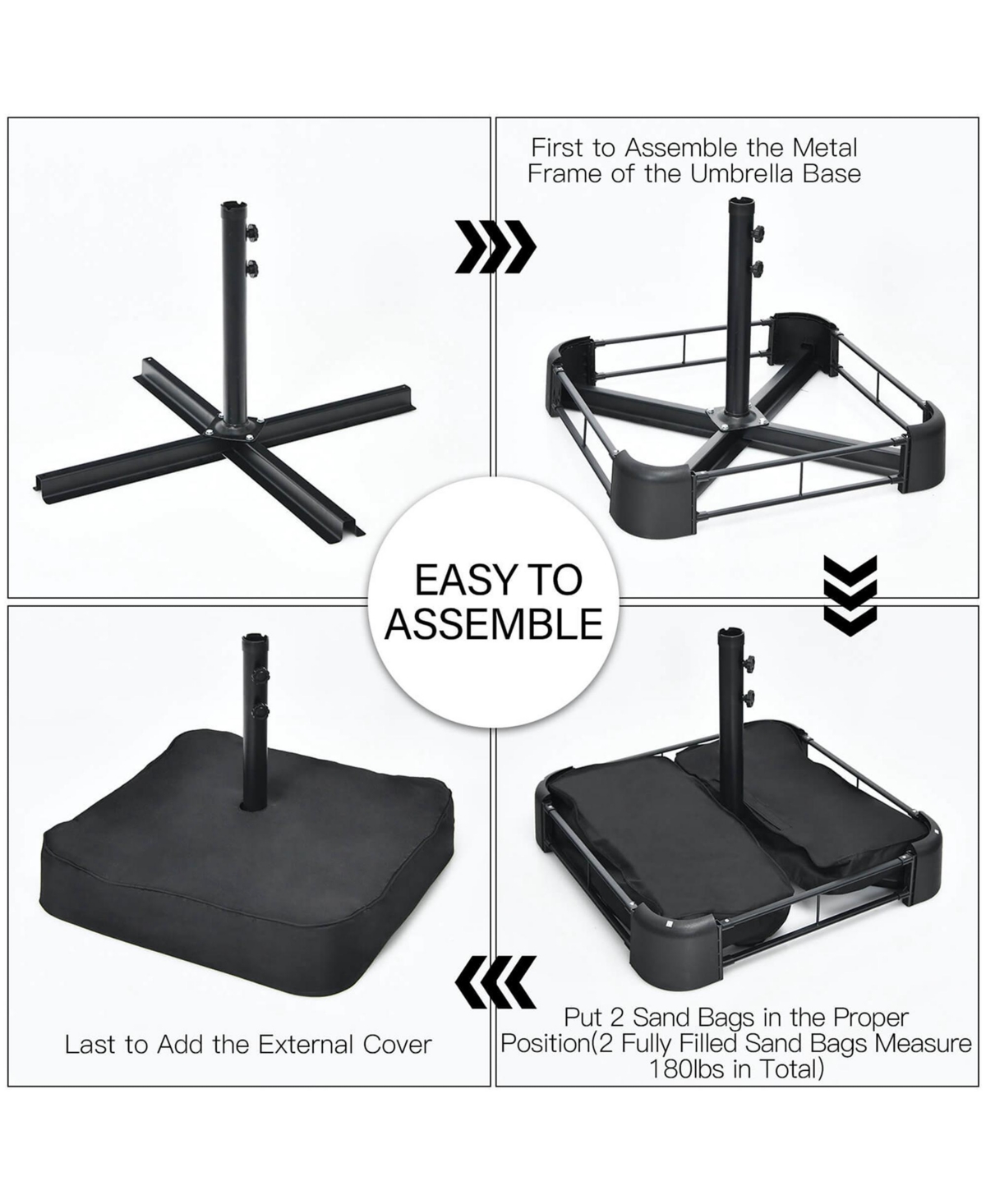 Costway 11 Pcs Patio Wicker Dining Set with Double-Sided Outdoor Umbrella 8 Stackable Chairs