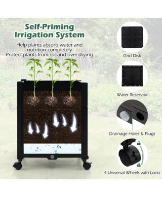 6.6 FT Tall Metal Garden Arbor with 2 Raised Garden Planters Arch Trellis Outdoor