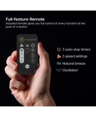 IRIS USA, WOOZOO Oscillating Fan with Remote & Timer, 3 Speed Settings, Black