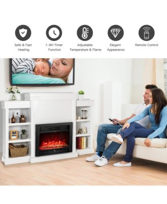 70'' Fireplace TV Stand Media W/ 28.5'' 750W/1500W Electric Fireplace