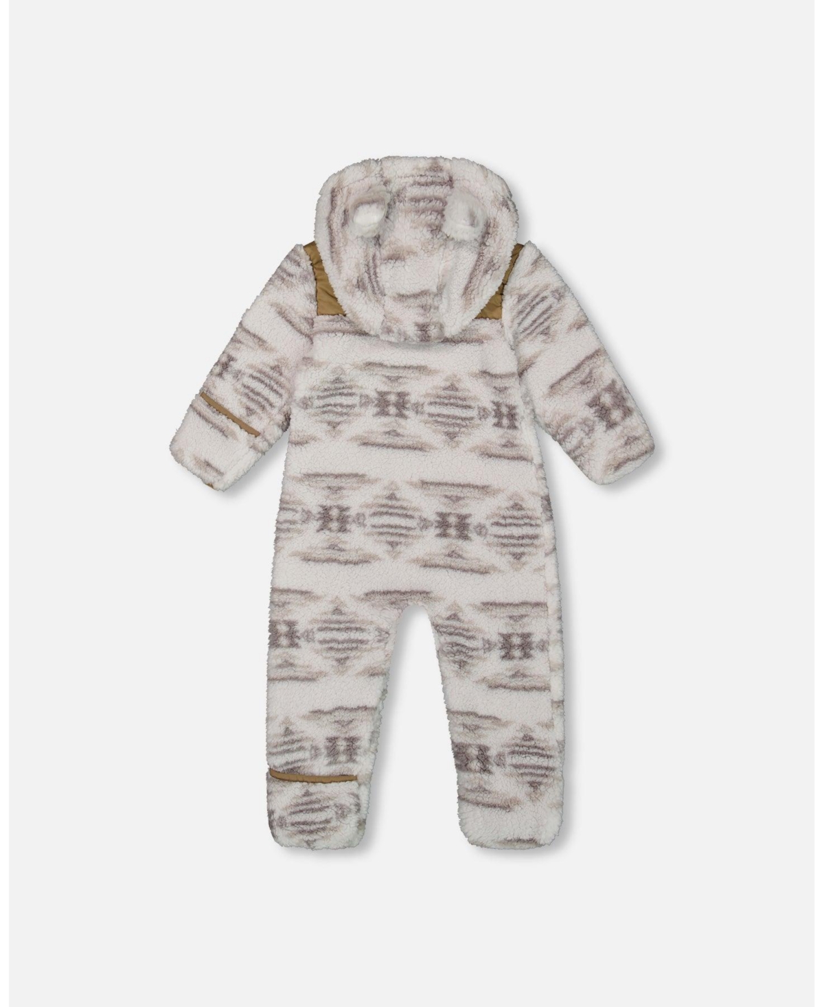 Deux par Deux Baby Baby Unisex Baby One Piece Plush Gray And Beige - Gray and beige