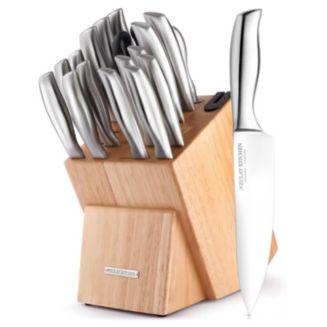 Zulay Kitchen 18 Piece Stainless Steel Knife Set with Block and Sharpener - Macy's