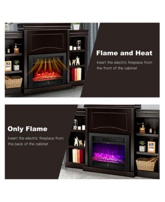 70'' Fireplace TV Stand Media W/ 28.5'' 750W/1500W Electric Fireplace