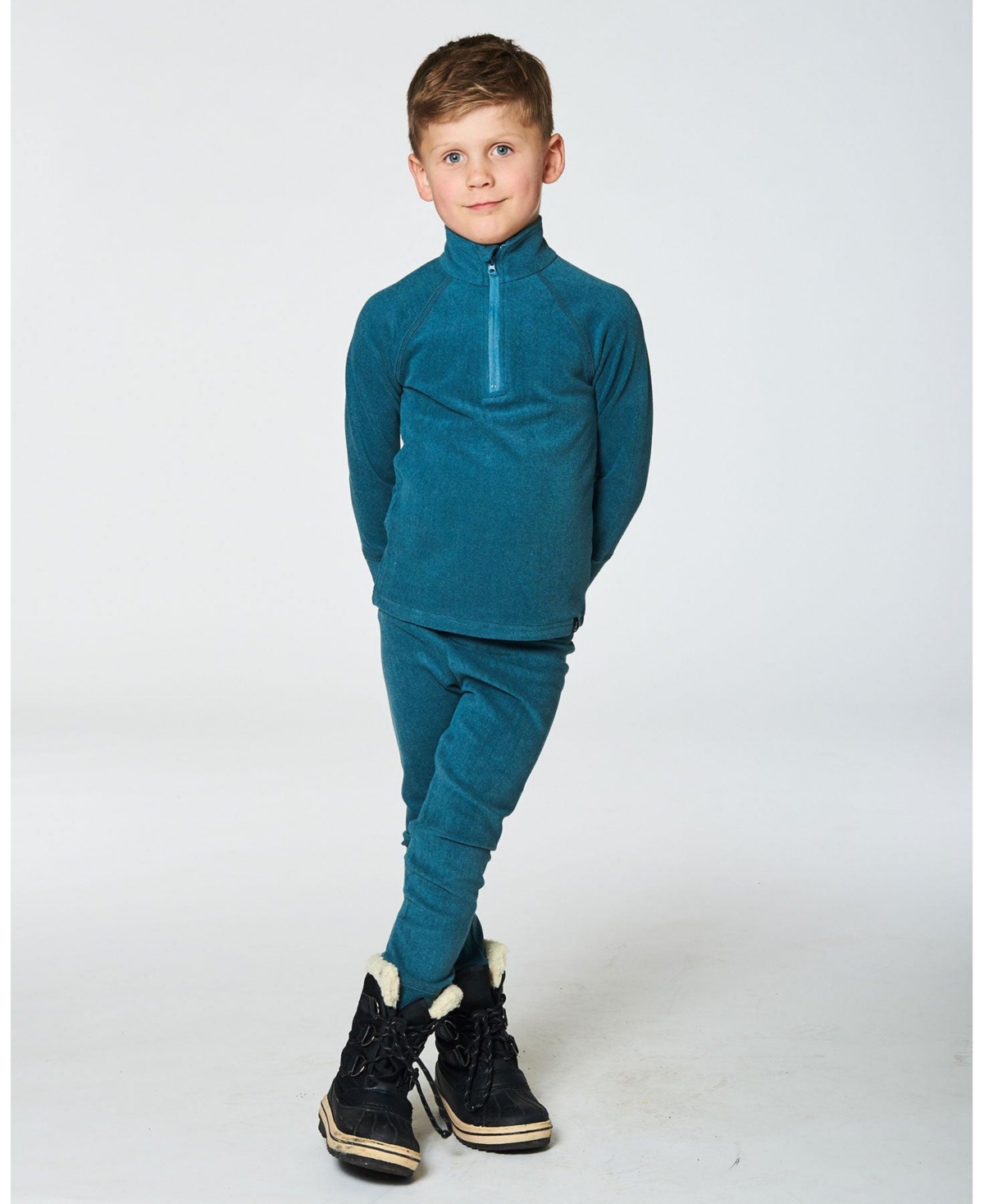 Deux par Deux Big Boys Two Piece Thermal Underwear Set- Pine green