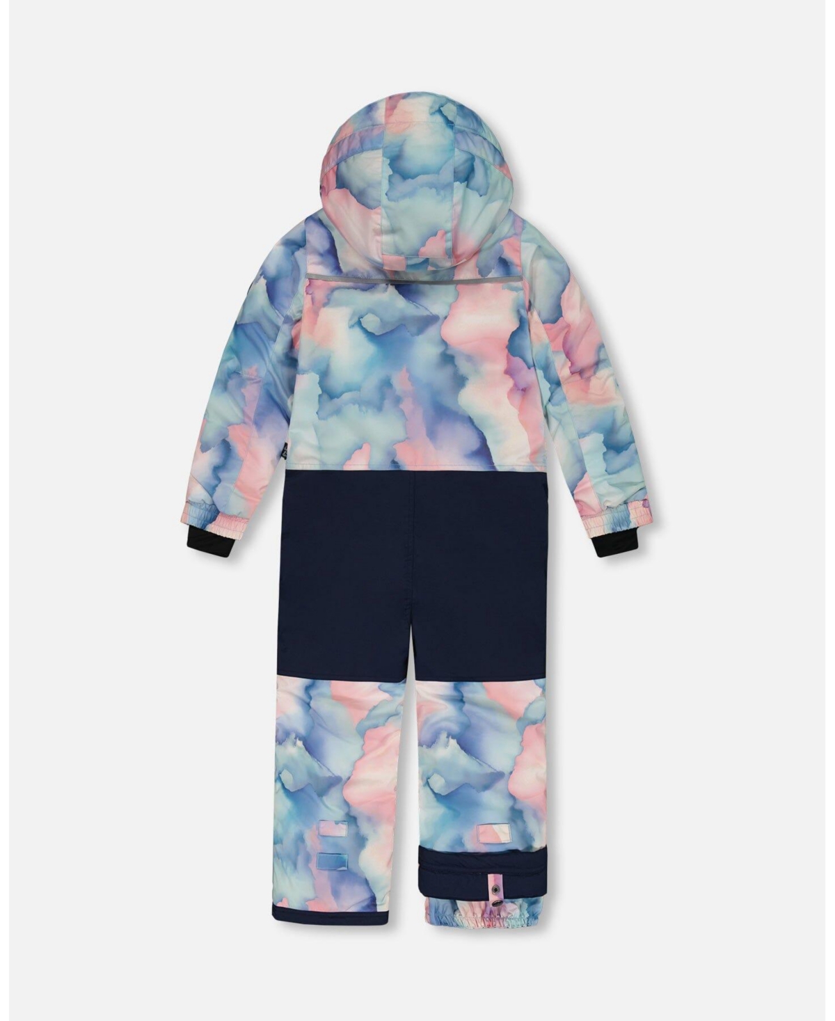 Deux par Deux Big Girls One Piece Snowsuit- Printed pastel watercolor