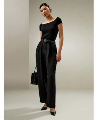 Off-Shoulder Silk Sweater Top for Women