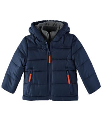 Baby Boys Puffer Coat with Sweatshirt Bib