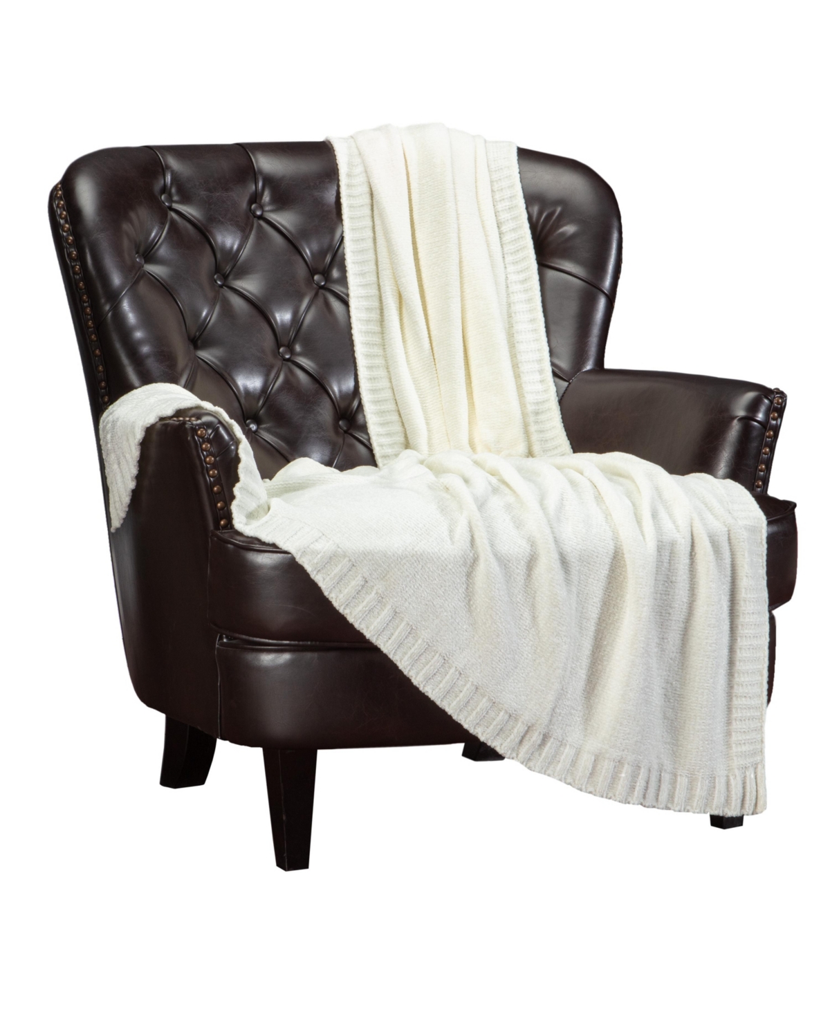 Chanasya Premium Chenille Knit Velvety Texture Blanket - Super Soft Cozy Classy Elegant Decorative for Couch Sofa Chair Bed Living Bed Room Whit