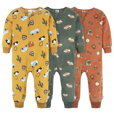 Пижама Footless, флис, 3 шт. — Gerber, цвет: Camping