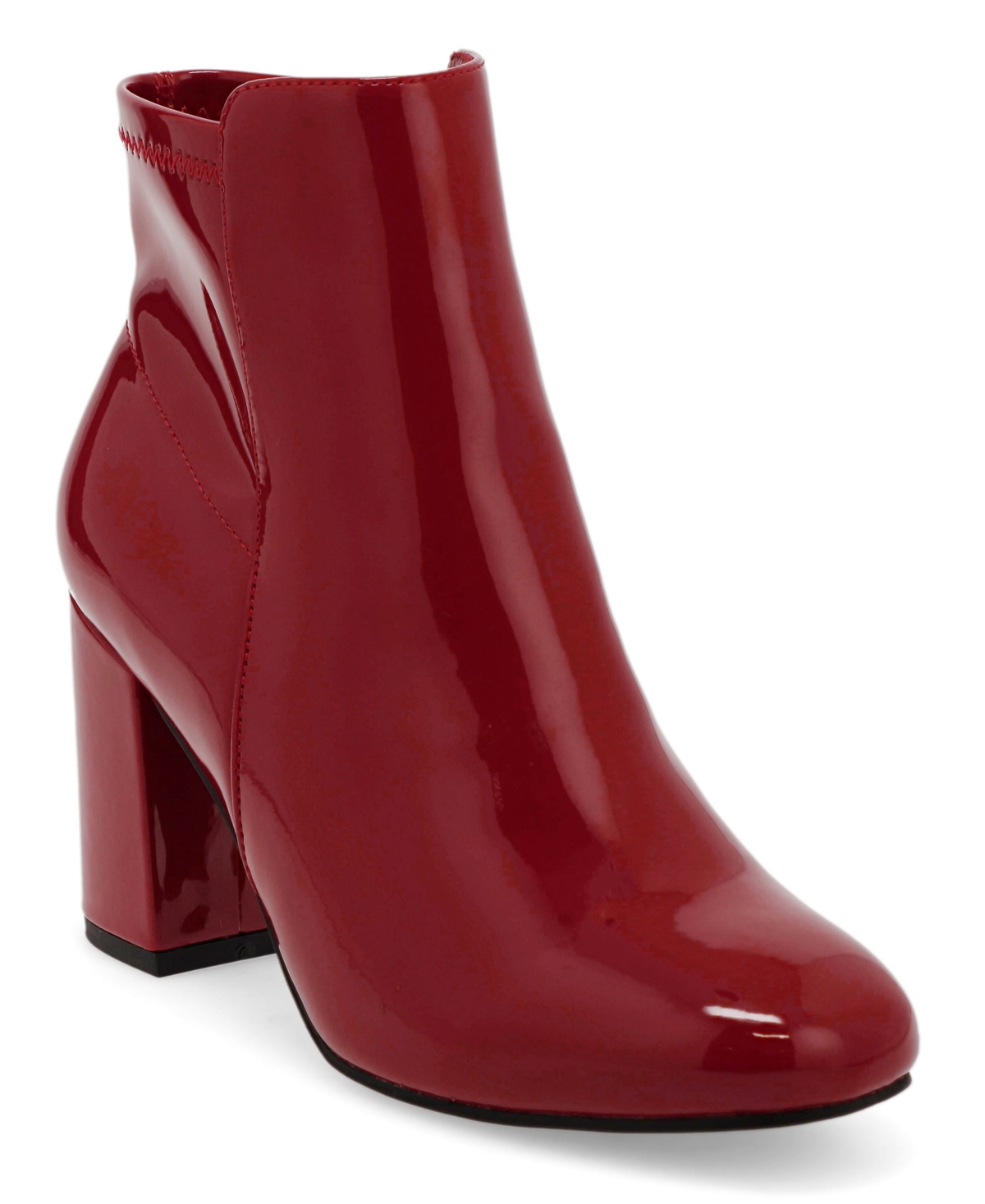 Mia Carla Womens Zipper Heels Ankle Boots In Red