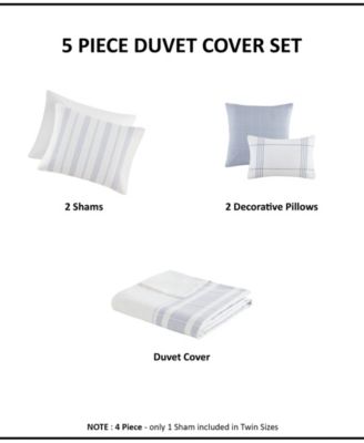 Harbor House Morgan Jacquard Cotton 5-Pc. Duvet Cover Set, Full/Queen