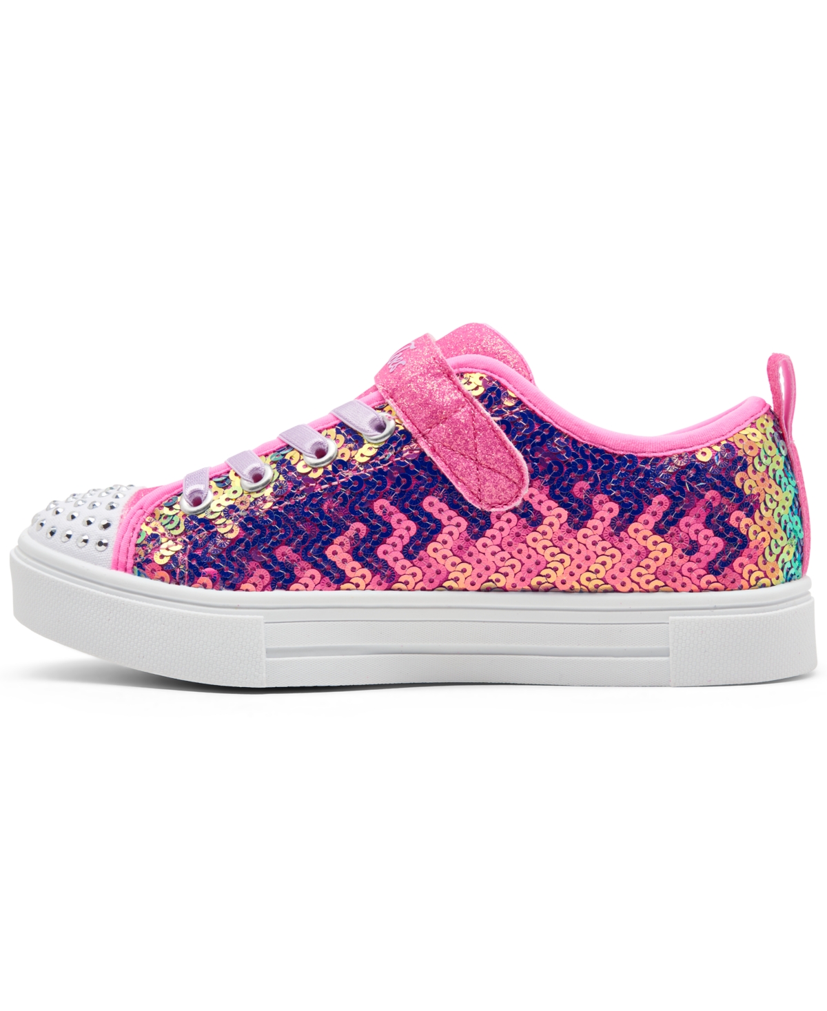 Skechers Little Girls Twinkle Toes: Twinkle Sparks - Sequin Party Light-Up Fastening Strap Casual Sneakers from Finish Line -Multi