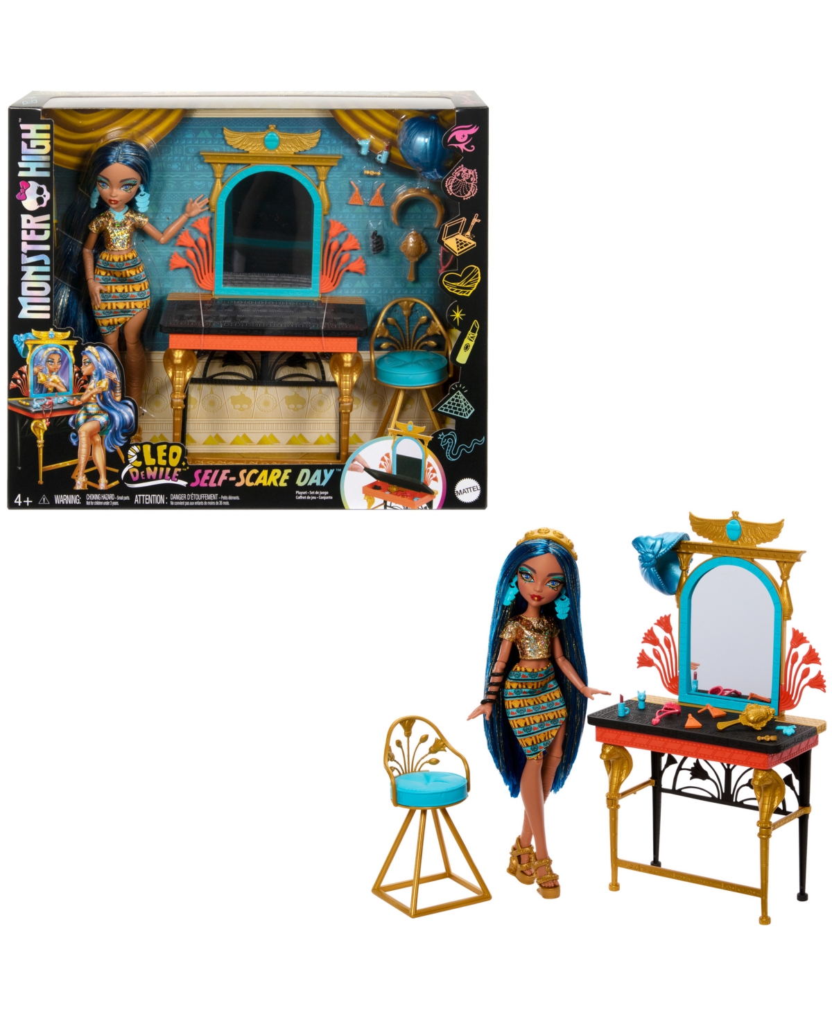 Shop Monster High Cleo De Nile Self-scare Day Doll And Playset In Multi-color