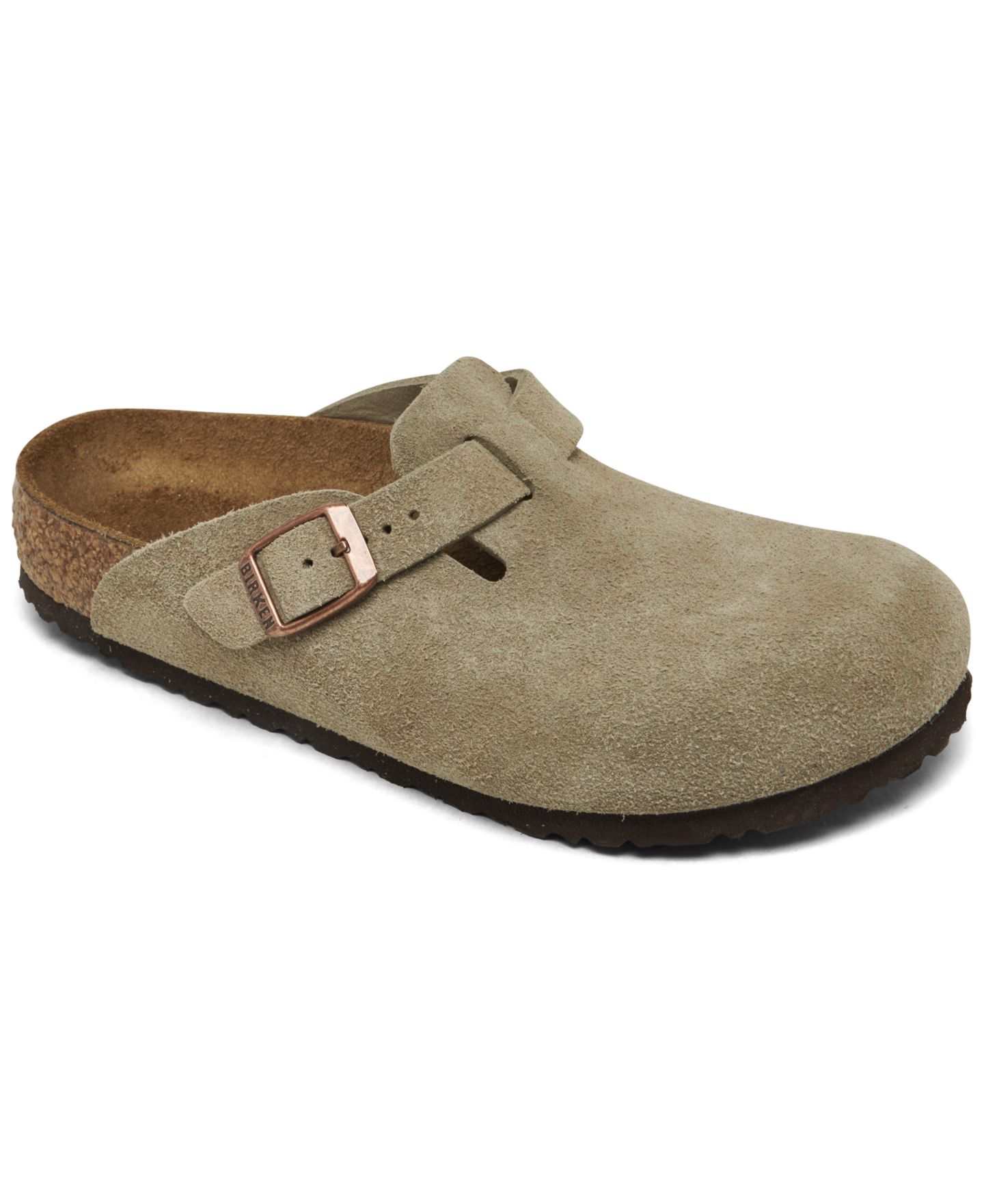 Сабо Birkenstock Boston Suede Leather Clogs from Finish Line для девочек, цвет: Бежевый — фото 1