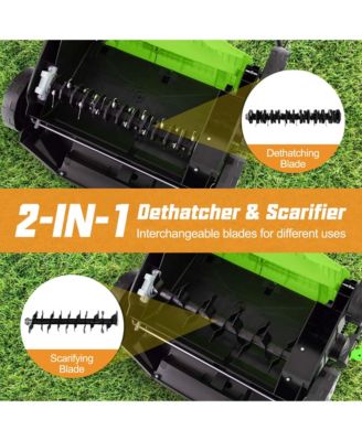 16-Inch Electric Dethatcher & Scarifier 15A 2-In-1 Lawn Dethatcher