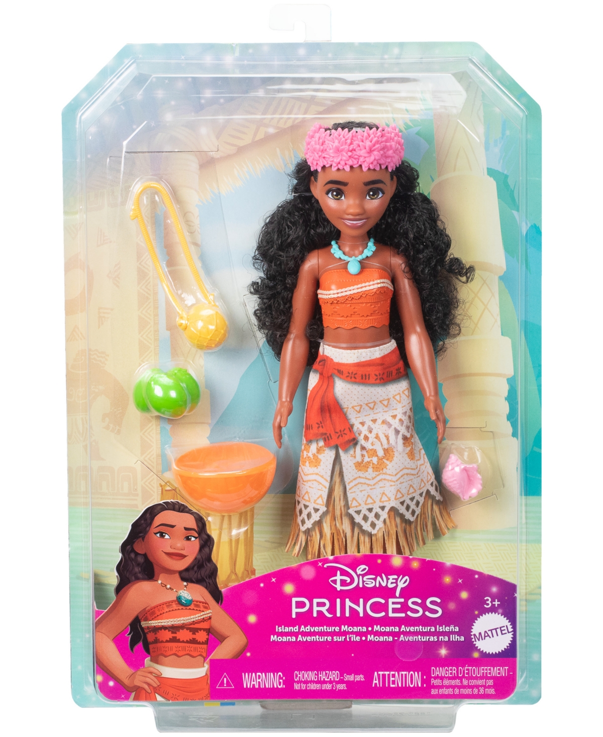 Disney Princess Island Adventure Moana Fashion Doll 6 Accessories In Multi-color