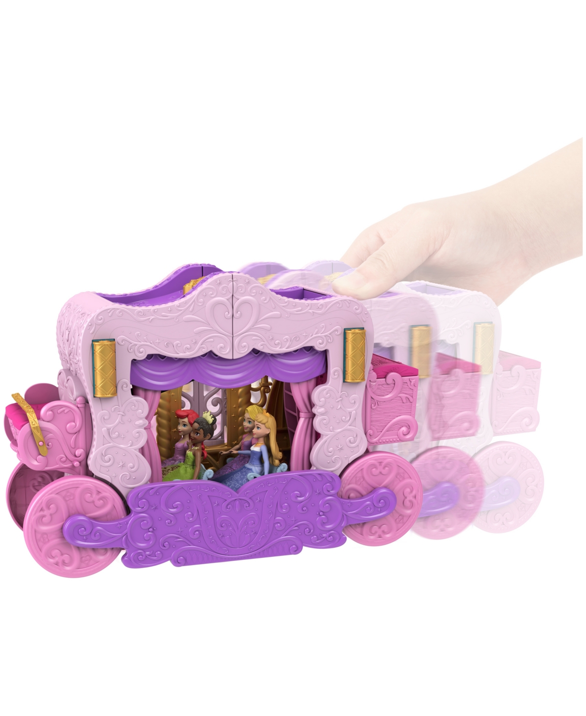 Disney Princess Carriage To Castle Playset With Aurora Doll & Accessories In Multi-color