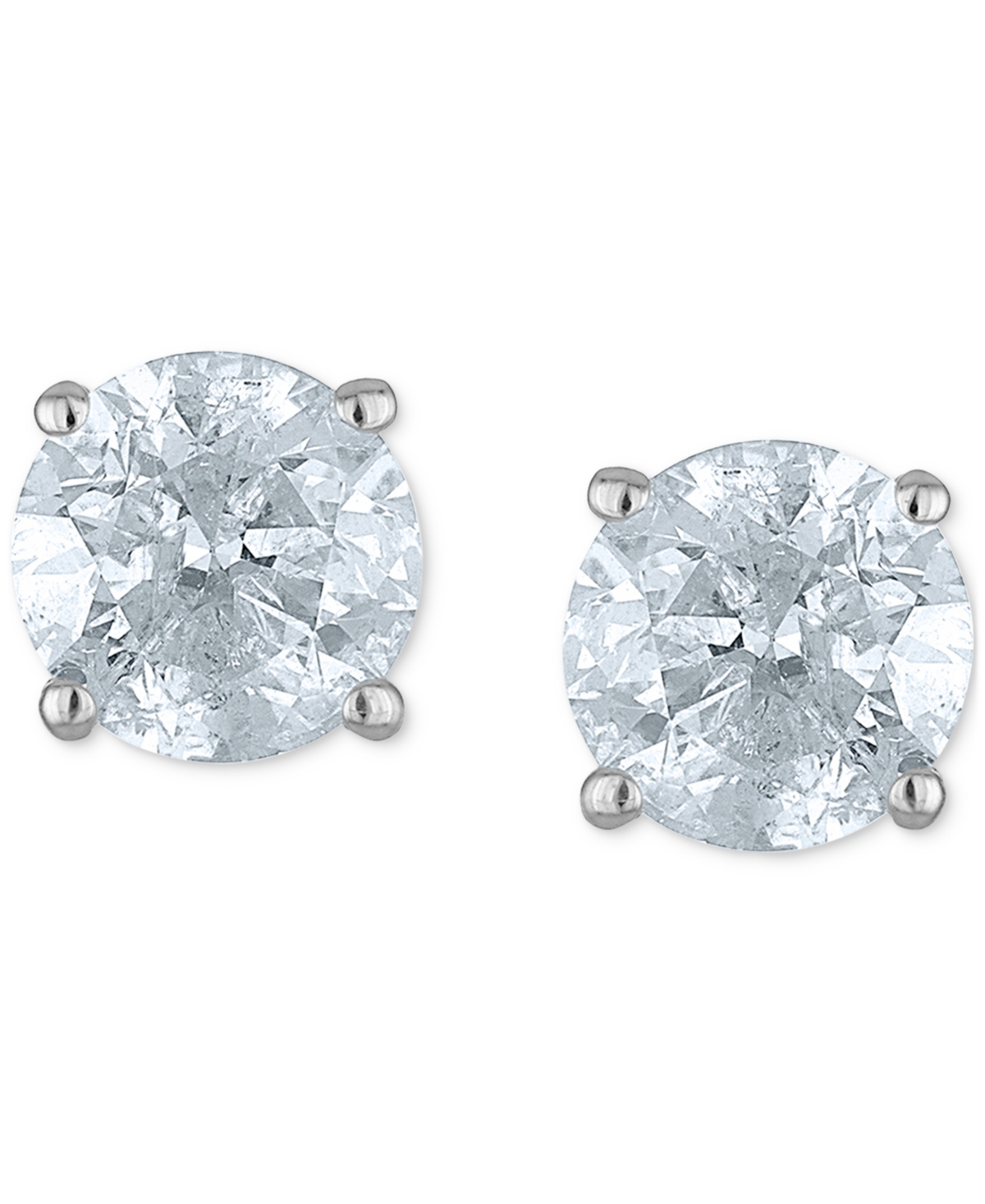 Macy's Diamond Four Prong Stud Earrings (1-1/2 Ct. T.w.) In Yellow Gold