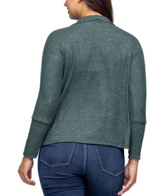 Women's Curved Hem Open Front Long Bolero Shrug