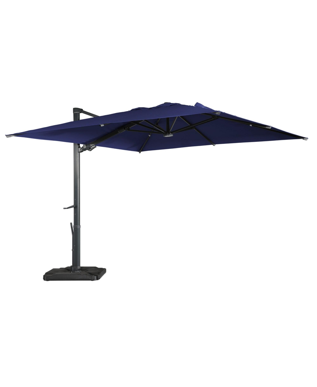 Boyel Living ft. 360 B0; Rotation Square Cantilever Patio Umbrella with Base and Led Light