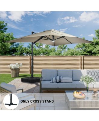 10x13 ft. 360 B0; Rotation Square Cantilever Patio Umbrella with Bluetooth Speaker and LED Light