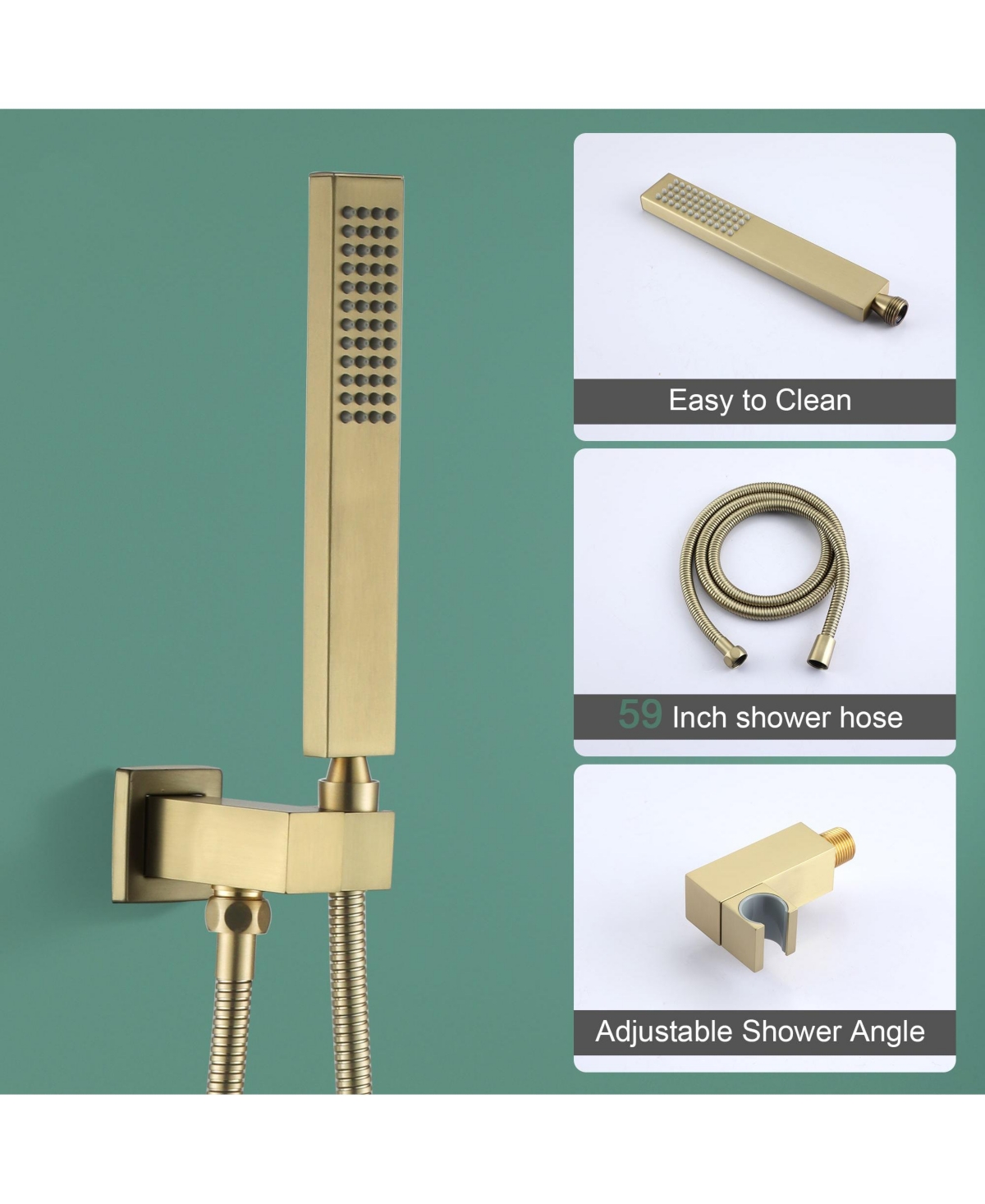 Boyel Living Ceiling Mount Single-Handle 1-Spray Tub and Shower Faucet with in. Fixed shower head (Valve Included)