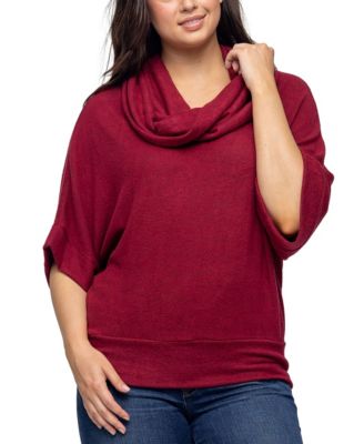 Women's Cowl Neck Dolman Sleeve Sweater Top