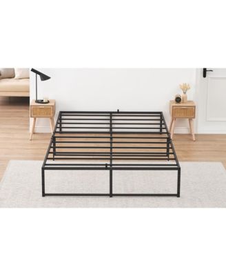 Queen Size Bed Frame Platform, Metal Queen Bed Mattress Frame with 3 in 1 Steel Support Ultra Sturdy, 14 inch No Box Spring Needed Easy to Assemble Black Bed Platform - Queen