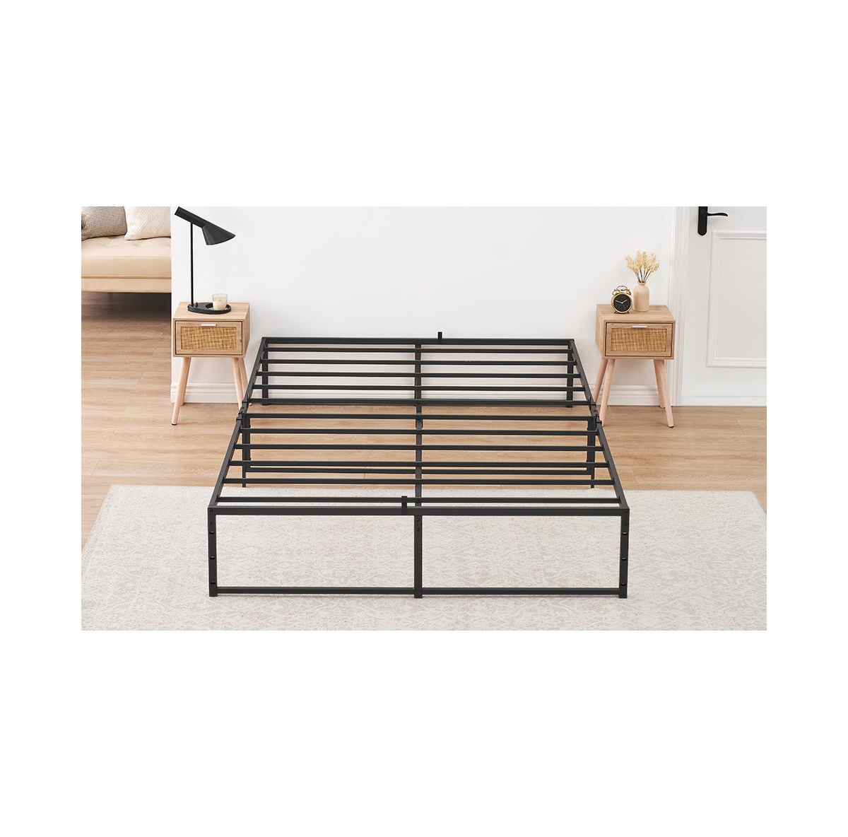 gaomon Size Bed Frame Platform, Metal Bed Mattress Frame with 3 in 1 Steel Support Ultra Sturdy, 14 inch No Box Spring Needed Easy to Asse