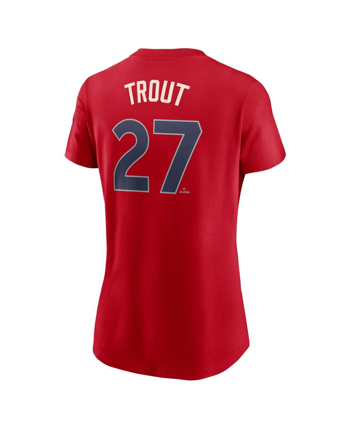 Nike Women's Mike Trout Red Los Angeles Angels 2024 City Connect Fuse Player Name Number T-shirt In Red