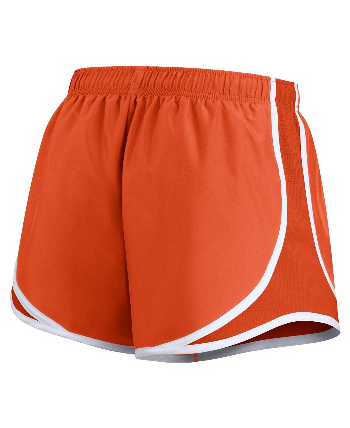 Nike Women's Orange Clemson Tigers Primetime Tempo Performance Shorts In Orange,white